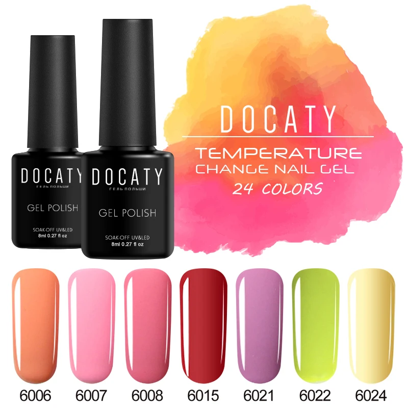 

Docaty 3 In 1 One Step Gel Lacquer Shining 24 Colorful 8ml Soak Off Long Lasting Uv Gel Varnish Art Lucky Manicure Nail Gel