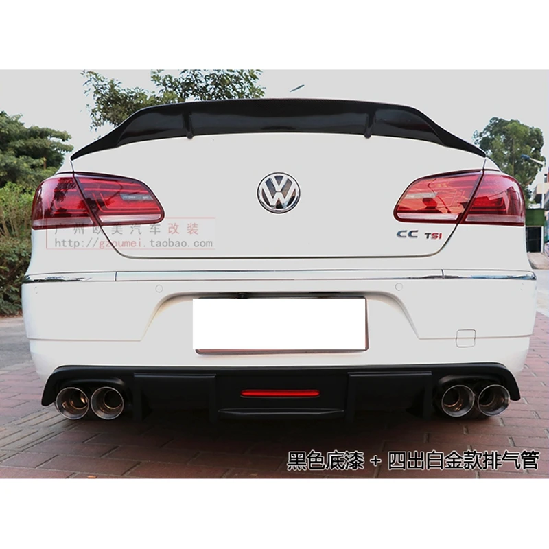 Задняя Губка из углеродного волокна со светодиодный светильник для Volkswagen Passat CC VW CC спойлер 2013- плавники в стиле акулы диффузор защита Бампера