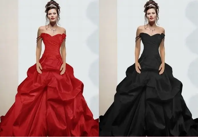 Красные, черные готические vestido de noiva casamento органза; robe de mariage с длинным шлейфом свадебное платье платья для матери невесты