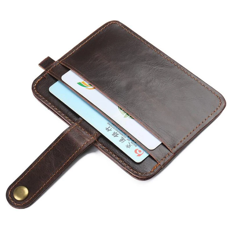 Hot Vintage PU Leather Slim Men's Wallet With Small Money Bag Man Thin Credit Card Holder Mini Purse For Male 2