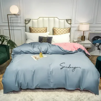 

2020NEW 100% cotton Duvet cover High grade embroidery solid color Quilt Cover Single Double comforter cover Free shipping