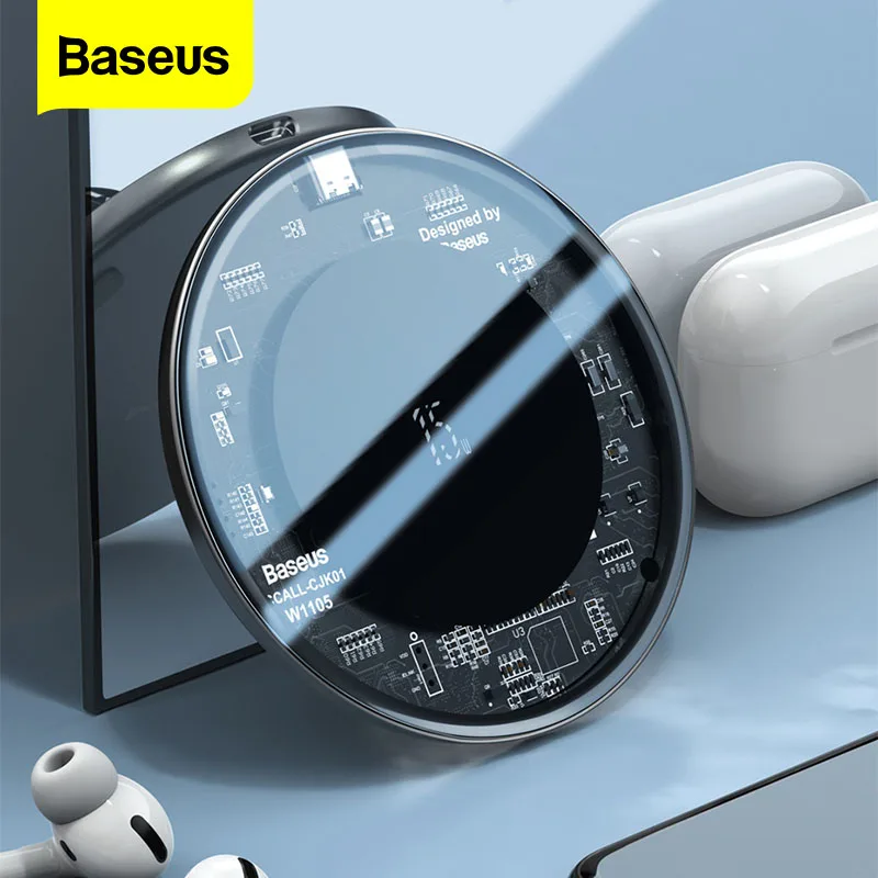 Baseus 15W Qi Wireless Charger For iPhone 12 Mini 11 Pro XS Max Induction Fast Wireless Charging Pad For Airpods Xiaomi Samsung