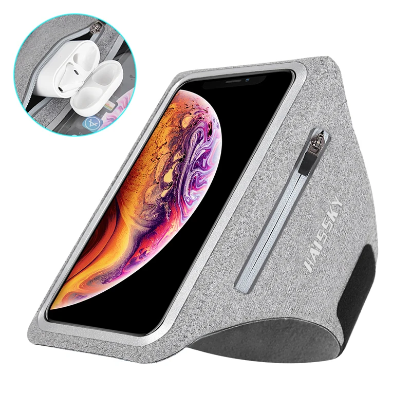 Brazalete deportivo para correr con cremallera para Airpods Pro, funda de mano para iPhone 12, 11 Pro, Max, XS, XR, 7, 8 Plus, Samsung S21 +
