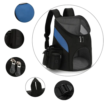 Pet Carriers Bag Cats Double Shoulder Bag Outdoor Travel Carrier Backpack With Safety Zippers Breathable Puppy Carrying Bag 5