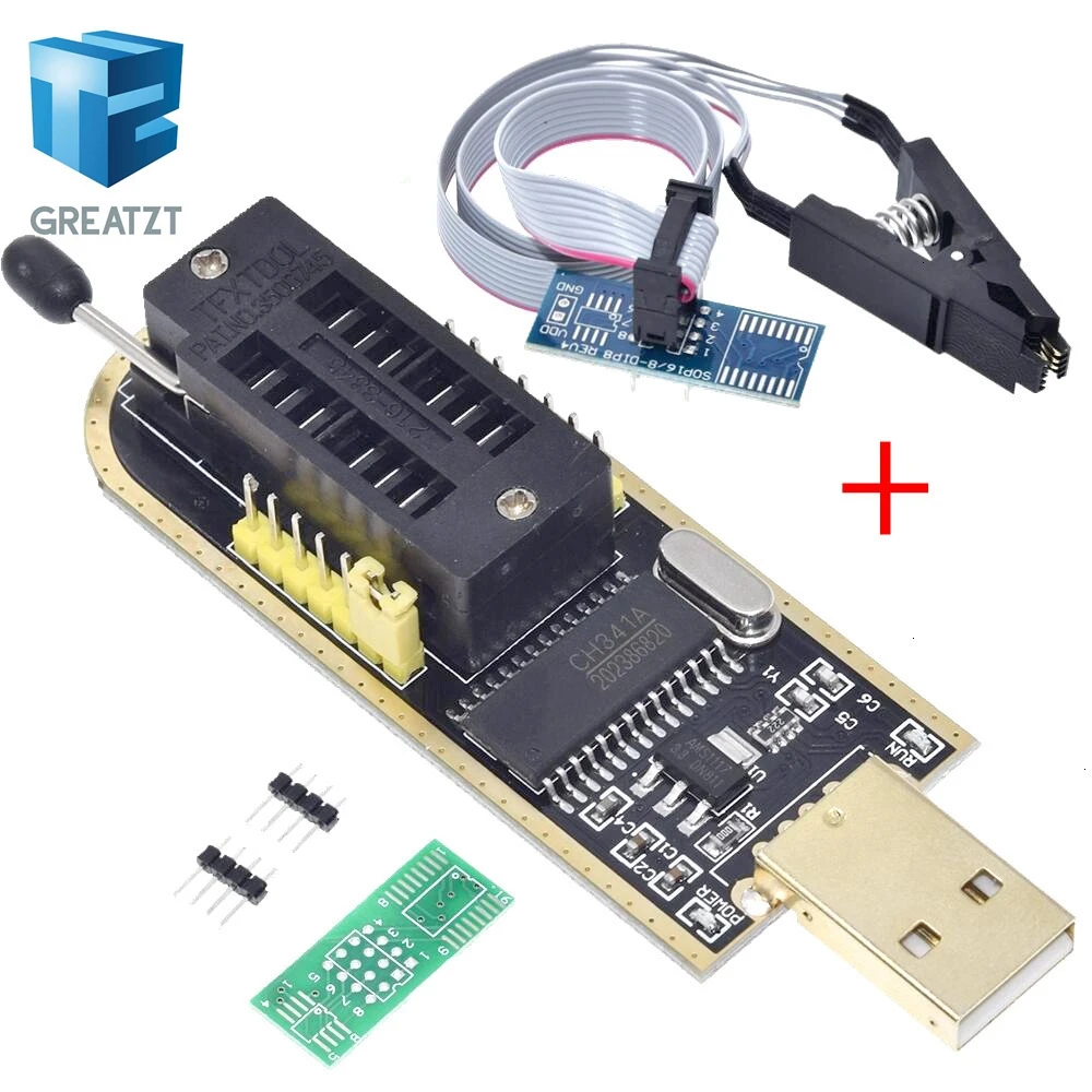 1pcs Smart Electronics CH340 CH340G CH341 CH341A 24 25 Series EEPROM Flash BIOS USB Programmer with Software & Driver|electronic smart|bios