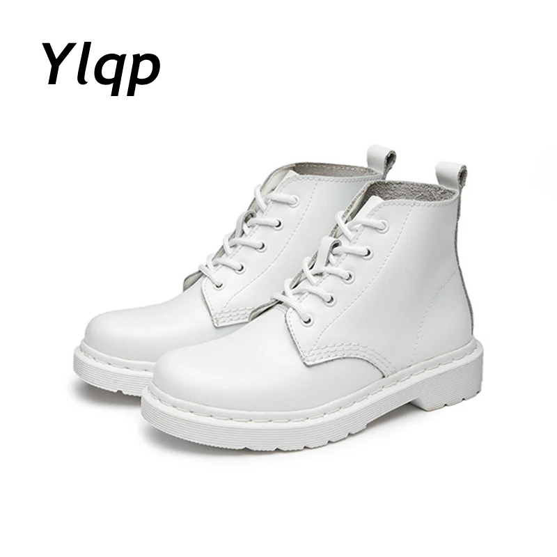 

Winter Platform Shoes Women Boots Genuine Leather Ankle Boots Luxury Booties Women Designers Ladies White Boots Plus Size 35-44