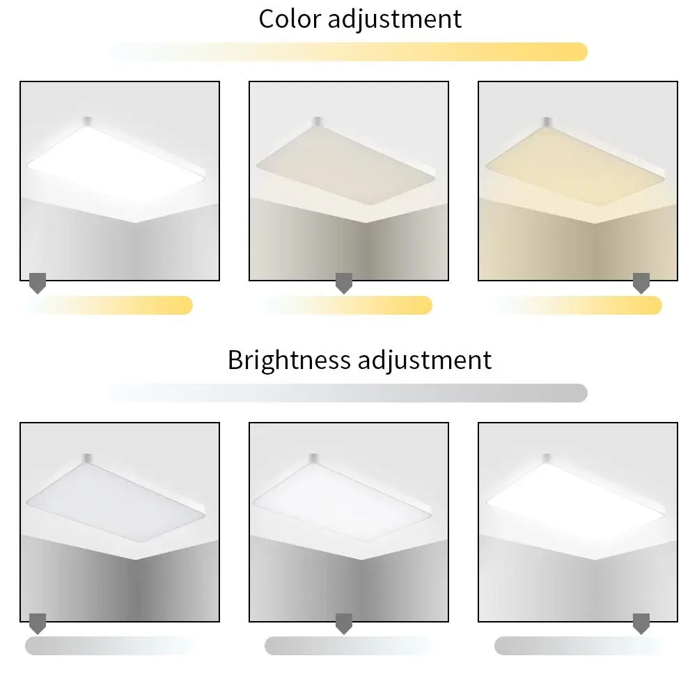 Ультра тонкий квадратный 48 Вт светодиодный потолочный светильник для ванной комнаты, кухни, гостиной, лампы на День/теплый белый с регулируемой яркостью