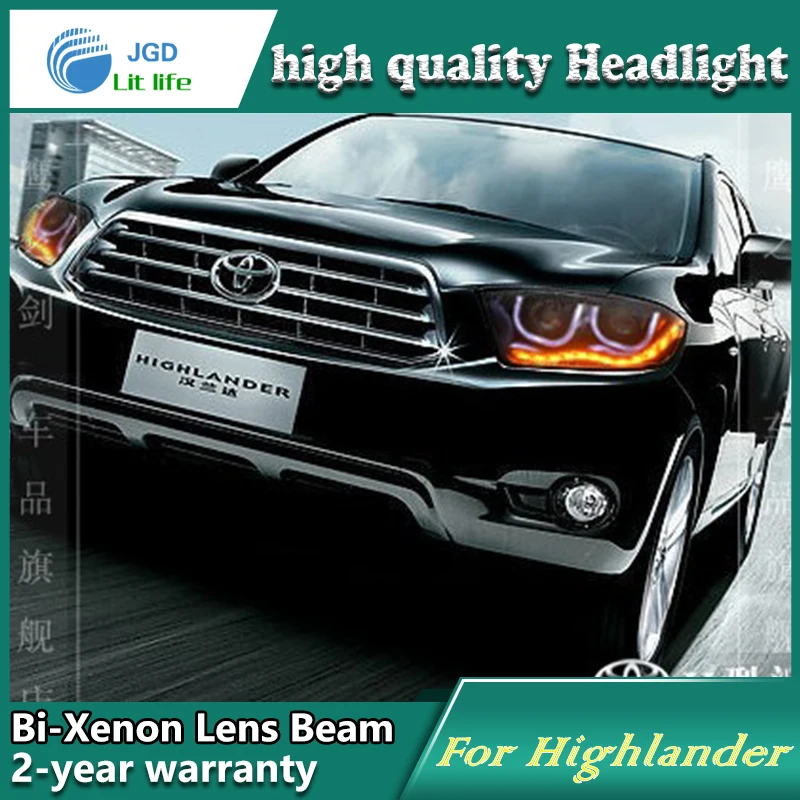 High Quality Car Styling For Toyota Highlander 2009 2011 Headlights Led Headlight Drl Lens 