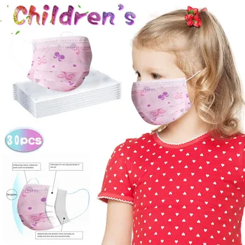 

30PC Disposable Face Mask 5Ply Ear Loop Children Printed Disposable Masks Breathable Mascarillas Disposable Christmas halloween