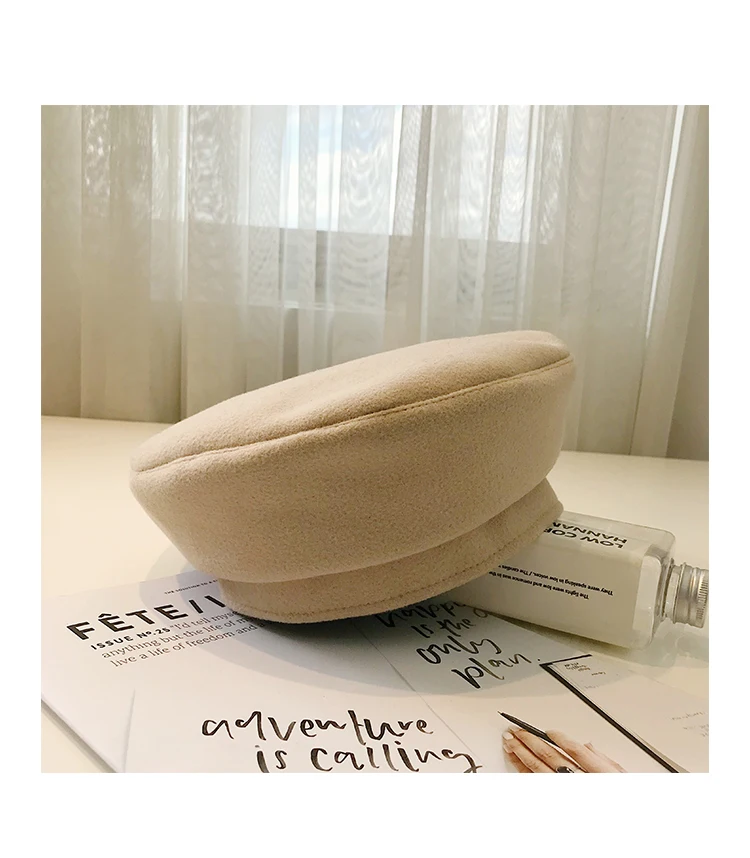 Black Beret Women's Autumn And Winter Solid Color CHIC Korean-style Versatile Japanese-style Painter Cap Pumpkin Bud British-Sty