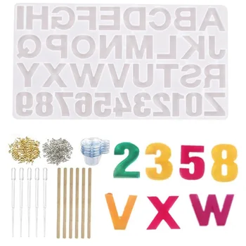 

232pcs Crystal Epoxy Letters Digitals Silicone Mold Jewelry Pendant Making For DIY Jewelry Tools & Equipments