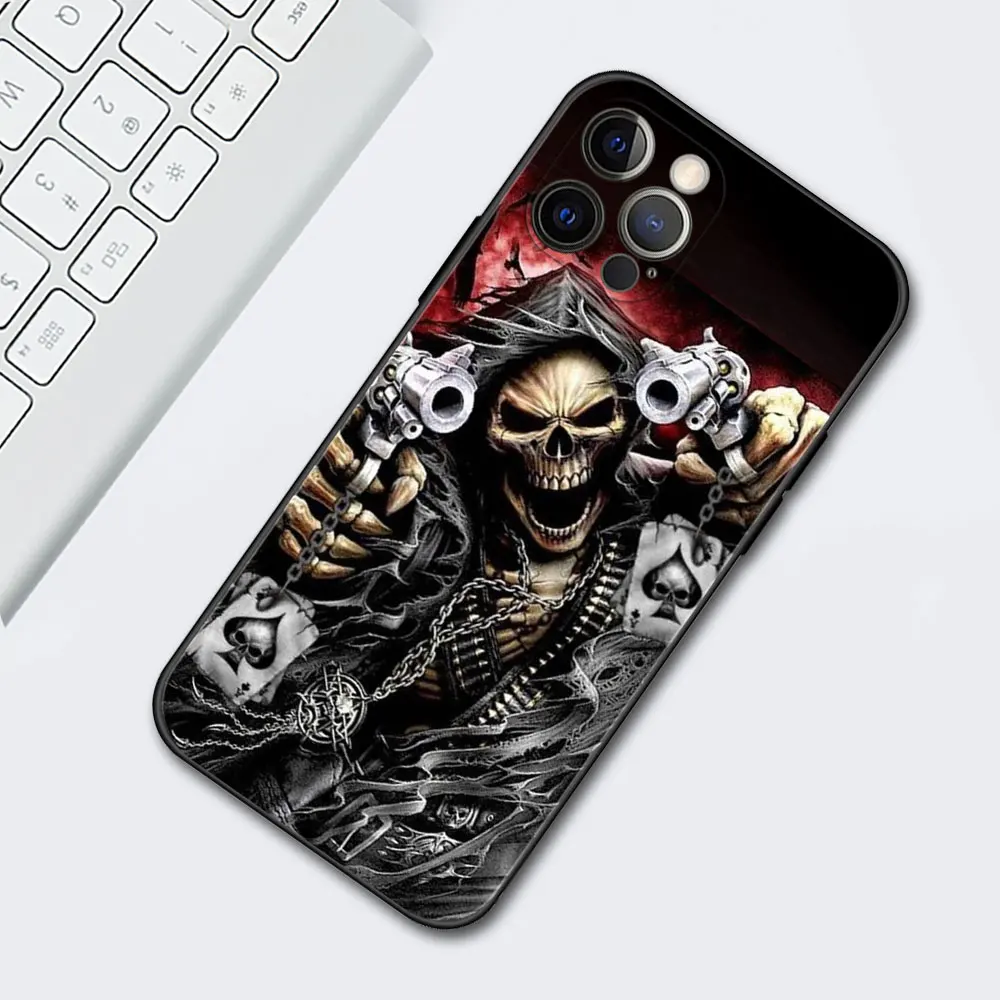 phone cases for iphone 12 mini  TPU Case for iPhone 11 12 13 Pro Max 12 Mini XR X XS MAX SE 7 8 Plus 6 6S Phone Cover Grim Reaper Skull case iphone mini 12