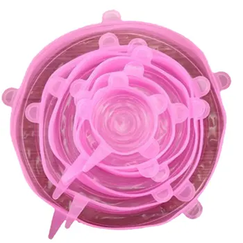 

12pcs/set Reusable Silicone Wrap Keeping Food Fresh & Sealed Kitchen Tools Stretchy Lids with 6 Different Sizes