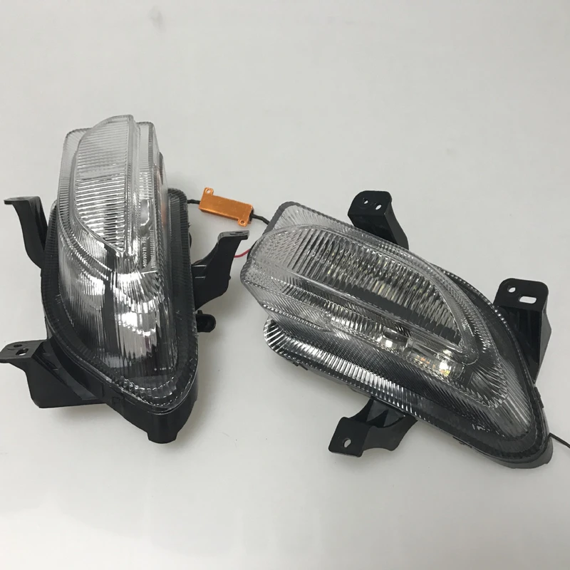 Clear Lens Прозрачный объектив Switchback Светодиодный дневной ходовой светильник Белый DRL& янтарные указатели поворота для Jeep Renegade - Цвет: Clear Lens