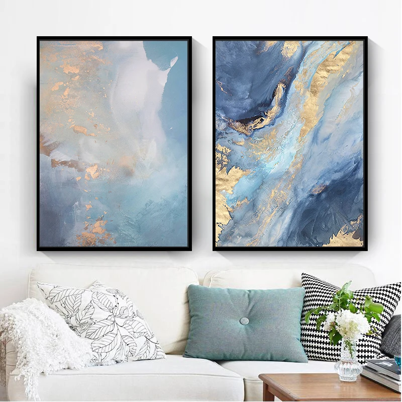 Wall-Picture-Modern-Abstract-Blue-Marble-Gold-Foil-Blue-Color-Canvas-Painting-For-Living-Room-Bedroom (2)