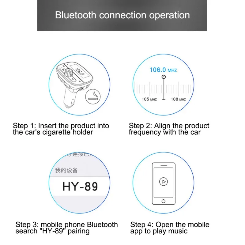 1 шт. многофункциональный 2 usb порта автомобиля Bluetooth аудио адаптер громкой связи MP3 автомобильное зарядное устройство
