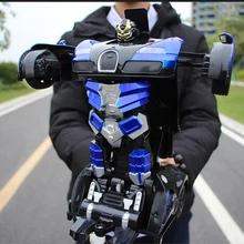 1:18 RC Car Induction Deformation Electric Transformation Robot Car Racing Light Music Large Size Remote Control Toy Kids Gift