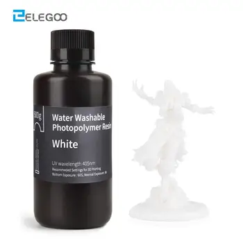 

ELEGOO Water Washable 3D Printer Resin LCD UV-Curing Resin 405nm Standard Photopolymer Resin for LCD 3D Printing 500ml White