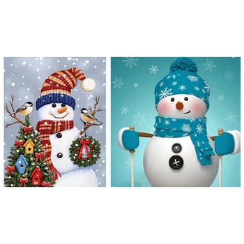 

Diamond Painting Snowman DIY Full Drill Kit Rhinestone Crystal & 5D DIY Full Drill Diamond Painting Christmas Snowman