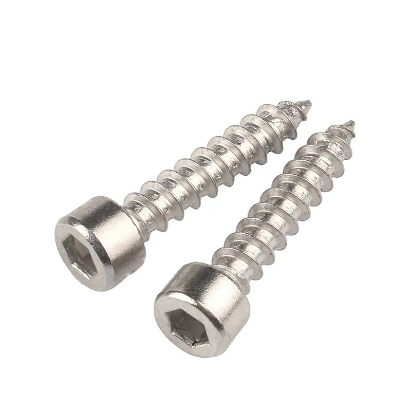 20/55pcs M2 M2.5 M3 M4 M5 M6 Hexagon Hex Socket Cap Head Self Tapping Screw 304 Stainless Steel Allen Head Screw for Speaker