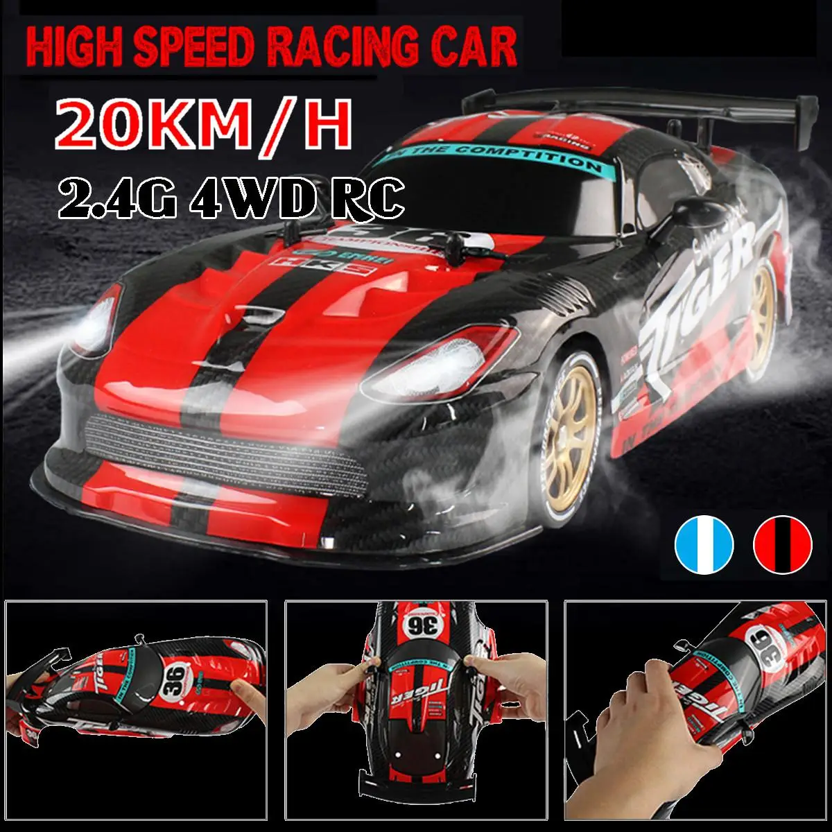 Дизайн LBLA 1:16 2,4G 4WD RC Светодиодный гоночный автомобиль 20 км/ч высокая скорость Дрифт модель RC гоночный светильник для детей подарок