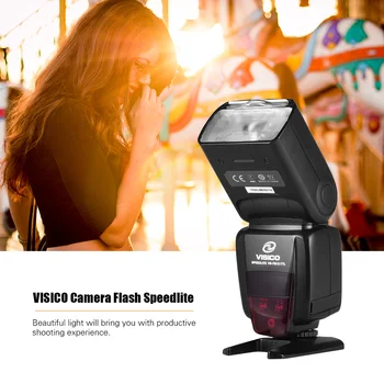

VISICO Camera Flash Speedlite E-TTL Built-in 2.4G Wireless Trigger for Canon 5DII 5DIII 5DIV 5DS 70D 80D 750D 700D 800D 6DII