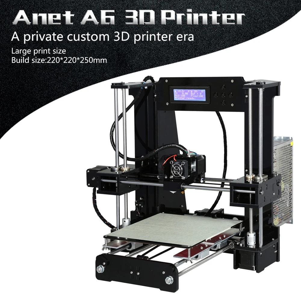 Комплект 3D принтера Anet A6L Like A8 большой размер 220*220*250 мм печатная кровать с нитями +