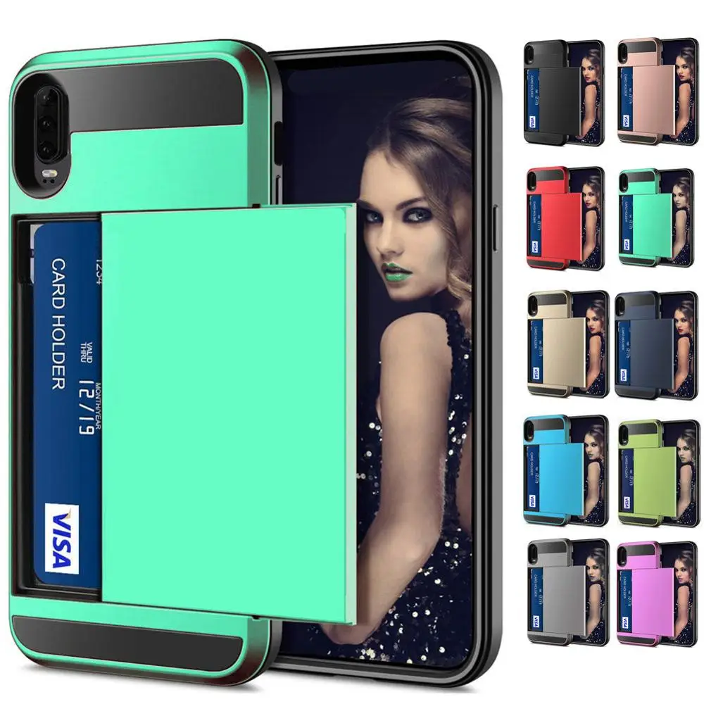 Чехол для Huawei P Smart 2019 P20 Lite P30 Pro кошелек с отделением карт раздвижная дверь чехол