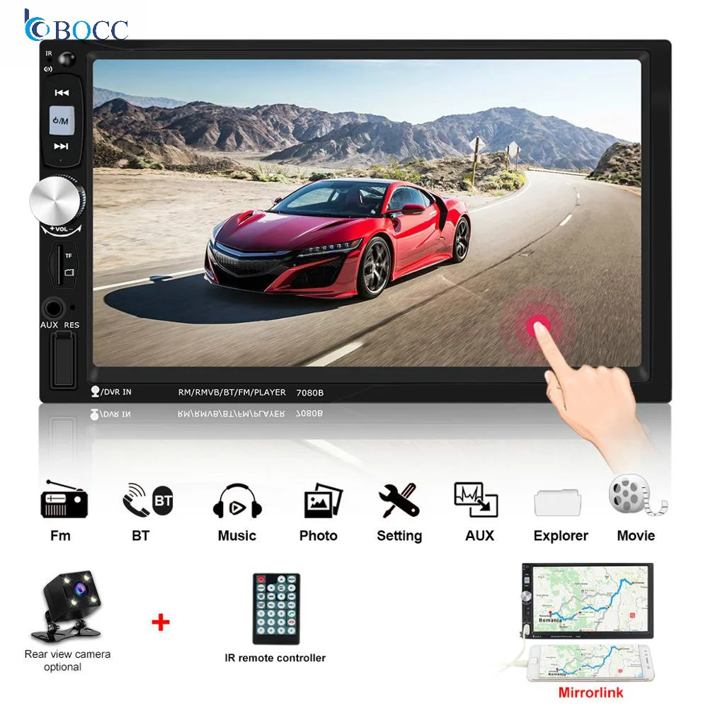

Car Radio 2din Autoradio 7 Inch Touch Screen Auto Audio 12v Player Stereo Bluetooth Usb Sd Mp5 Rear View Camera 7080b