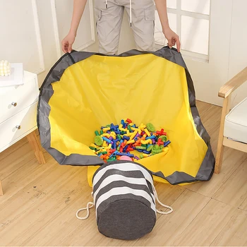 

1.5M Portable Kid Toy Storage Bag Drawstring Play Mat For Lego Toys SlideAway Clean-up And Storage Container Bag Organizer Pouch