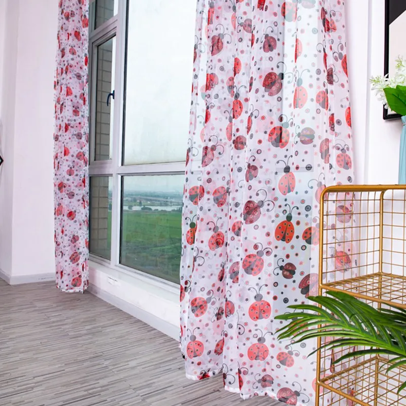

Printing Curtain Tulle For Living Room Bedroom Children's Room Window Screening kitchen Sheer Curtain