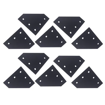 

10PCS 3D Printer 90 Degree 120 x 120 x 6MM L type with 5 Hole Joining Plates for CNC 4040 V-slot Aluminum profiles