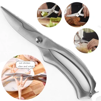 

Heavy Duty Stainless Steel Kitchen Scissors Househeld Gadget Shear Vegetable Meat Fish Duck Chicken Bone Cut Scissors Cook Tool