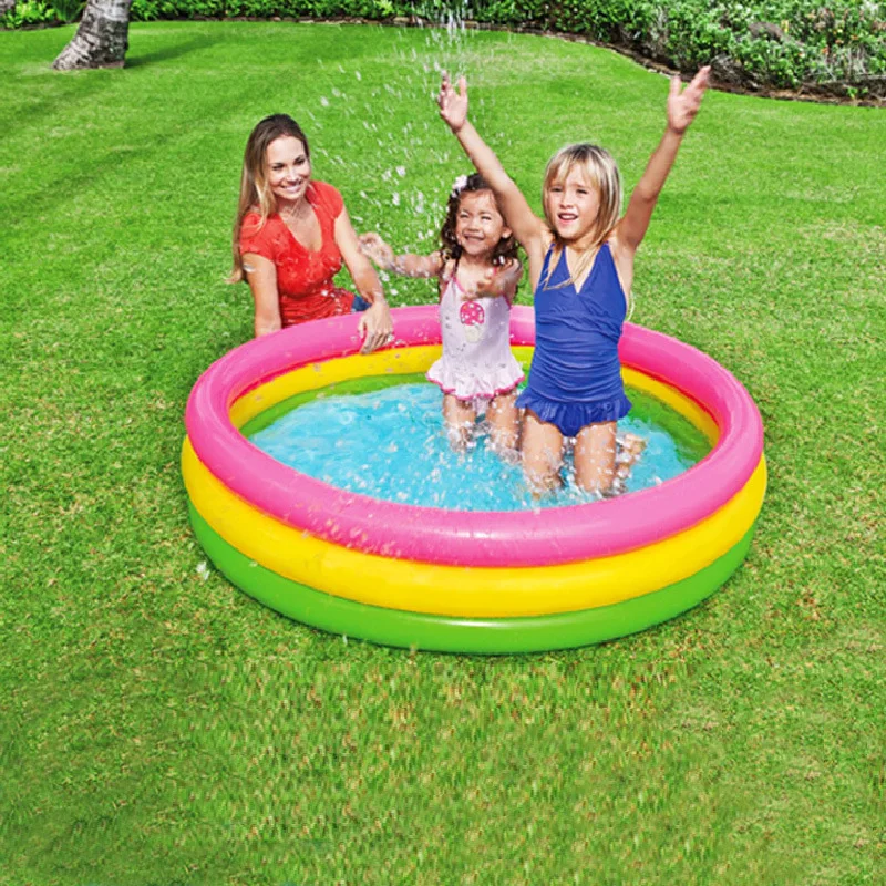 

INTEX Fluorescent Three-Color Ring Pool Large Size Paddling Pool Family Children Inflatable round Swimming Pool