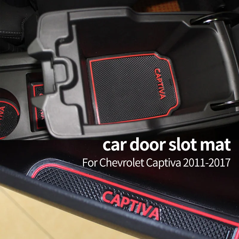 

Car Luminous Door Mat Rubber Mat Interior Cup Cushion Dust Mat Lnterior Anti Slip Gate Slot Mat For Chevrolet Captiva 2011-2017