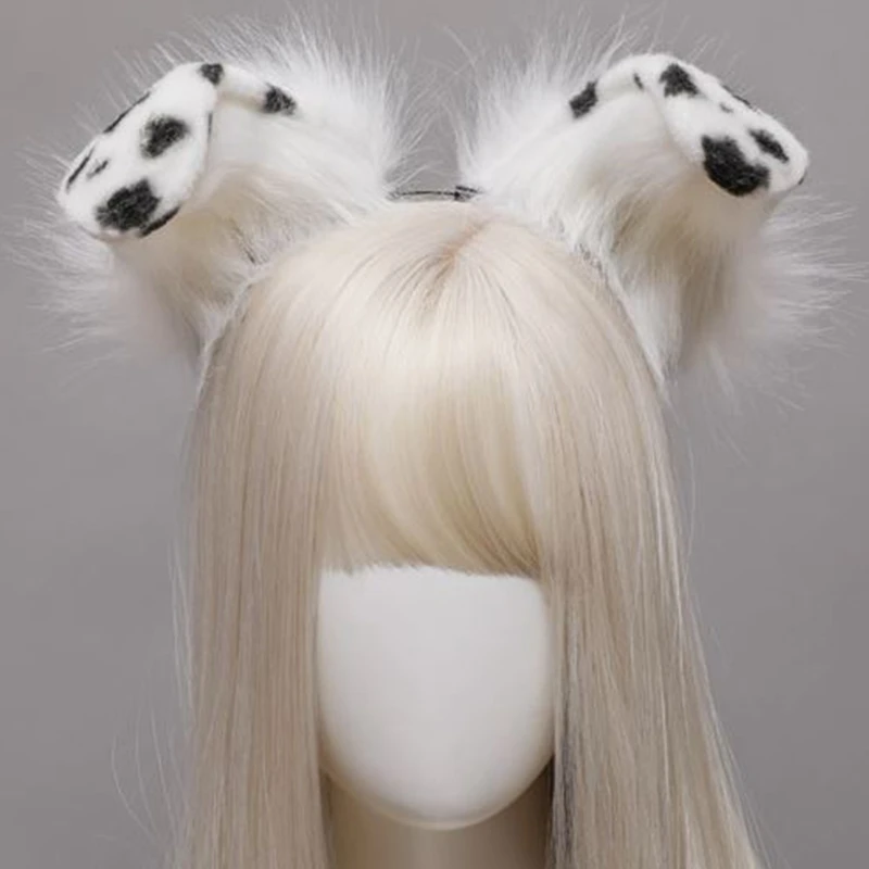 Costume Headband Plush Dog Ears Furry Animal Ears Kawaii Hair Hoop For Halloween Cosplay Party