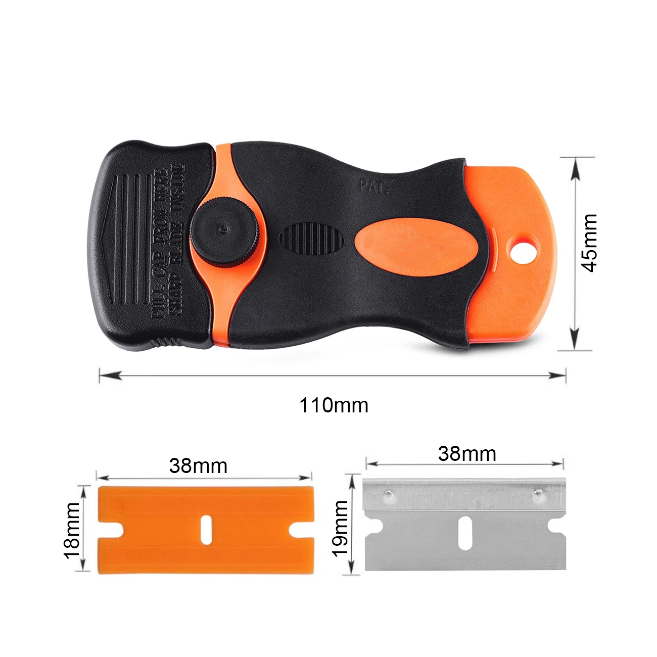 Plastic Razor Blades Scraper Car Window Glass Vinyl Decal Tint Removal Label Adhesive Installation Cleaning Tool