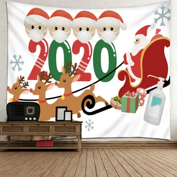 

New Christmas Background Cloth Fashion Snowman Mask Household Atmosphere Decoration Supplies Cartoon Simple Bedroom Tapestry