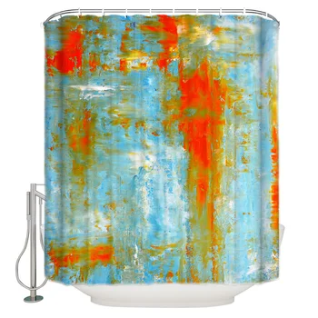 

Paint Retro Shower Curtain Bathroom Curtain Polyester Fabric Bath Curtain Washable Home Bath Decor