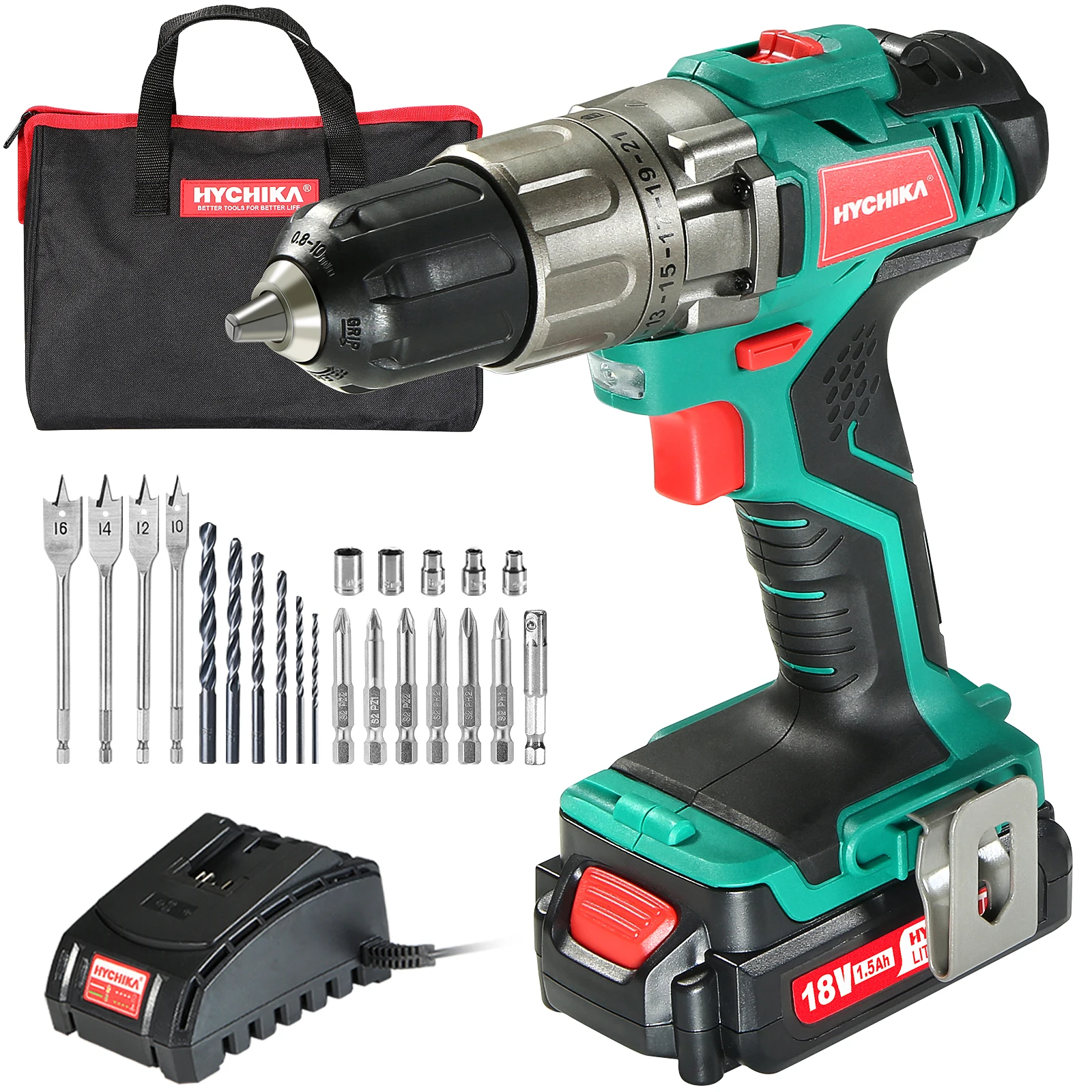 rechargeable cordless drill 12v, hychika electric
