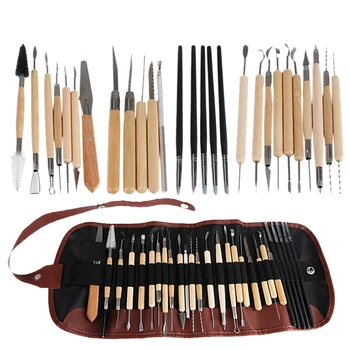 

28Pcs Arts Crafts Clay Sculpting Tools Set Modeling Carving Tool Kit Pottery & Wooden Handle Modeling Clay Tools