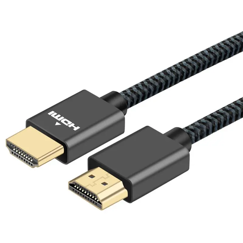 Алюминиевый корпус нейлоновый Плетеный ультра тонкий HDMI кабель 4K 60 Hz