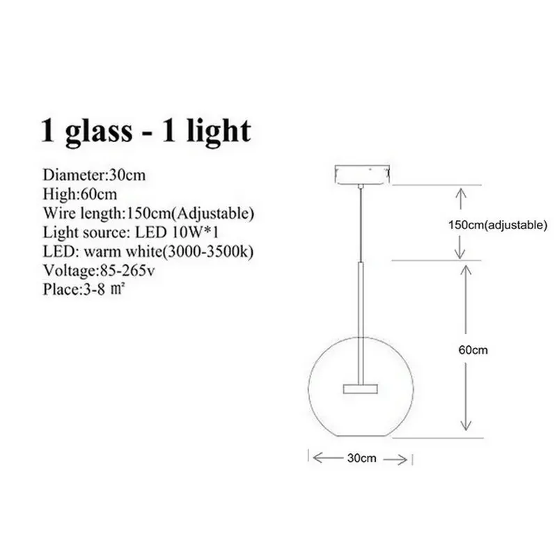 Современный Стеклянный подвесной блестящий дизайн светодиодный креативный Люстра для гостиной спальни Лофт кухни столовой современный декор - Цвет абажура: 1 glass - 1 light