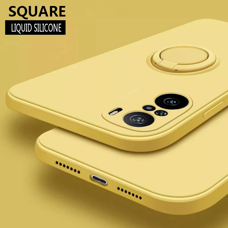 Оригинальный квадратный Мягкий чехол из жидкого силикона для Xiaomi Mi 11 Lite Poco M3 Pro 5G F3