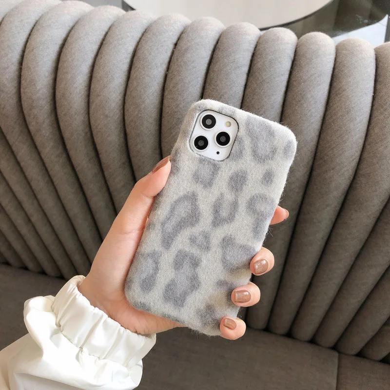 GlamPhone чехол плюшевый леопардовый чехол для телефона для iPhone11Pro/Max X XS Max XR Мягкий силиконовый чехол для iPhone11 7 8 6 6s Plus чехол