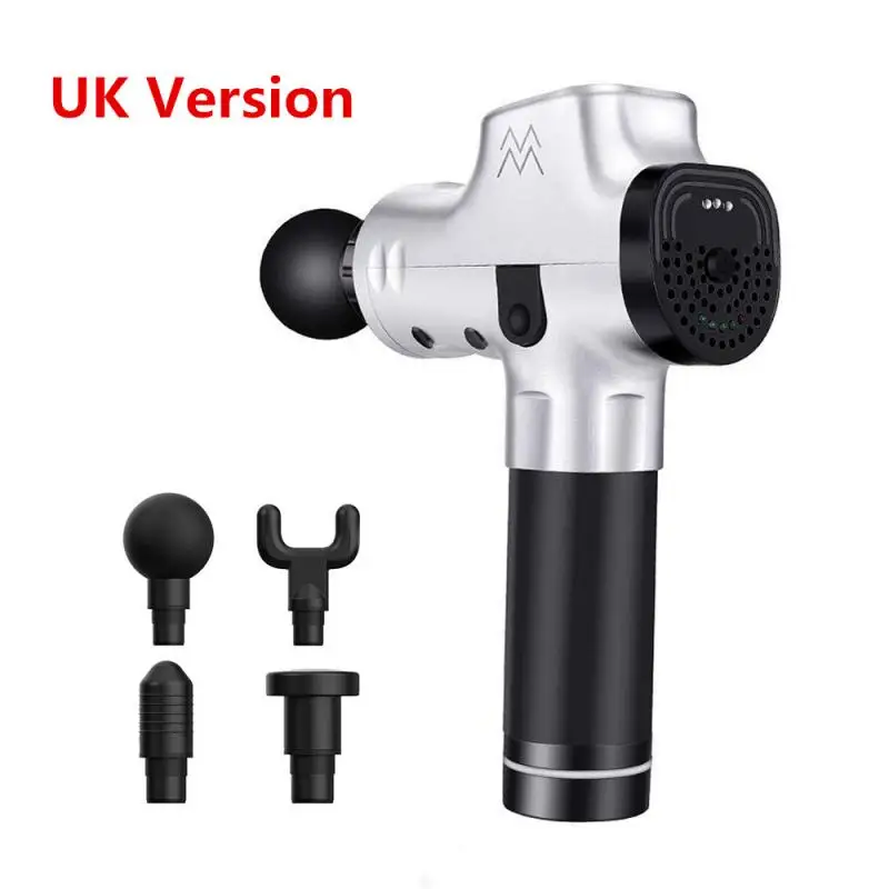 UK 1200-3200r/мин Электрический мышечный массажер пистолет терапия фасции массаж пистолет глубокая Вибрация расслабление мышц фитнес оборудование - Цвет: UK
