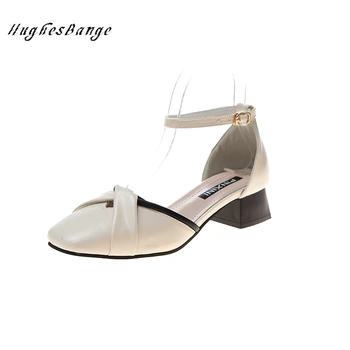 

shoes fashion women shoes comfortable Sandal fairy Spring Autumn new Korean version Wild Thick Heels Peep-toe Roman Square head