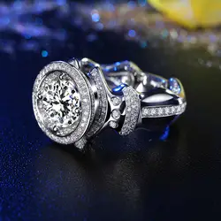 Супер большой GIA алмаз 3ct кольцо для мужчин Ручной работы 18K Белое Золото роскошное свадебное Помолвочное GIA ювелирные кольца с бриллиантом