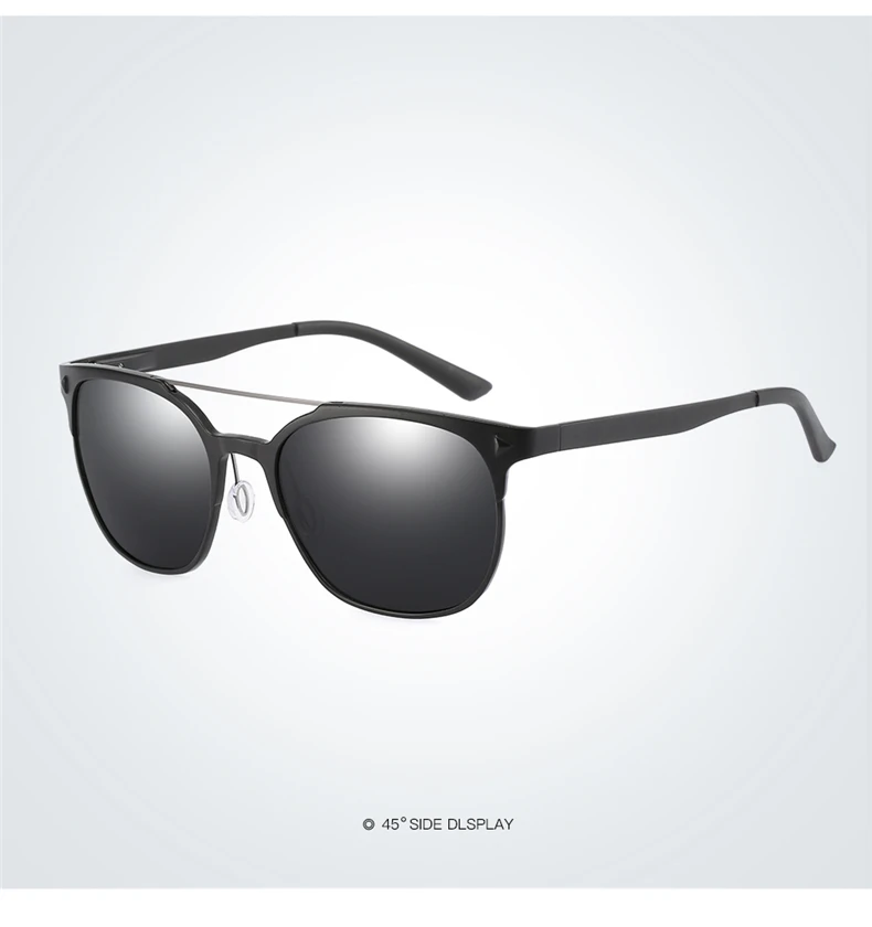 sunglasses тени солнцезащитные мужские Алюминий Магний круглые маленькие синие Солнцезащитные очки Мужские поляризационные Высокое качество UV400 оттенков для мальчиков солнцезащитные очки для вождения рыбалки - Цвет линз: black black