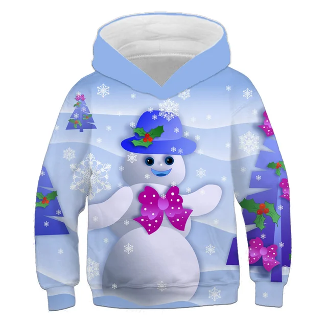Sweater Santa Claus Christmas Children's Hoodie Boys Long-Sleeved Girls 3D Printed Autumn Winter Coat Fashion Festival Clothing TZWY-040448